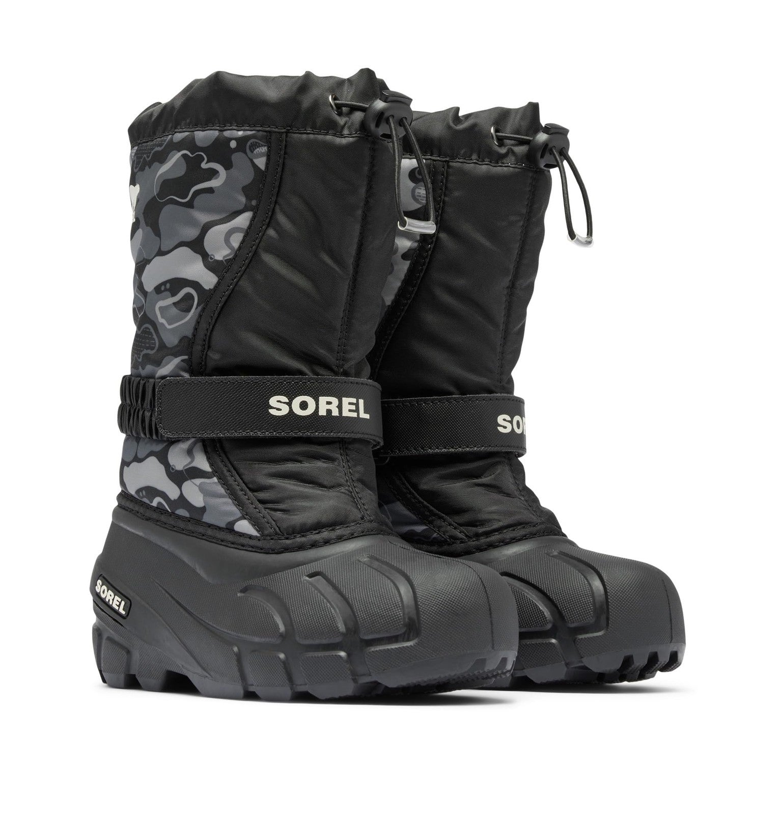 SOREL Children's Flurry Boot - Black, Quarry - 8