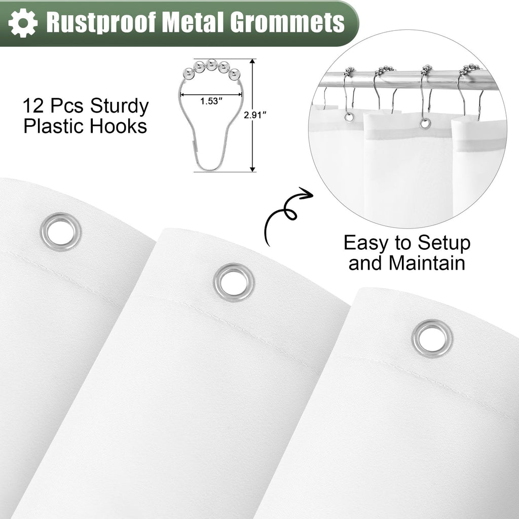 Modern Sage Green Ombre Shower Curtain, 72x72 in, Waterproof, 12 Hooks