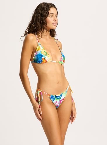 Seafolly Women's Standard Slide Triangle Bikini Top, Ciao Bella White