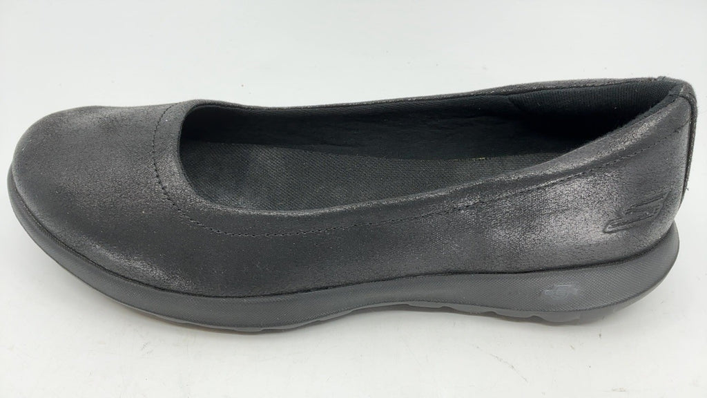 Skechers Womens Casual Ballet Flat, Black/Black, 8 US