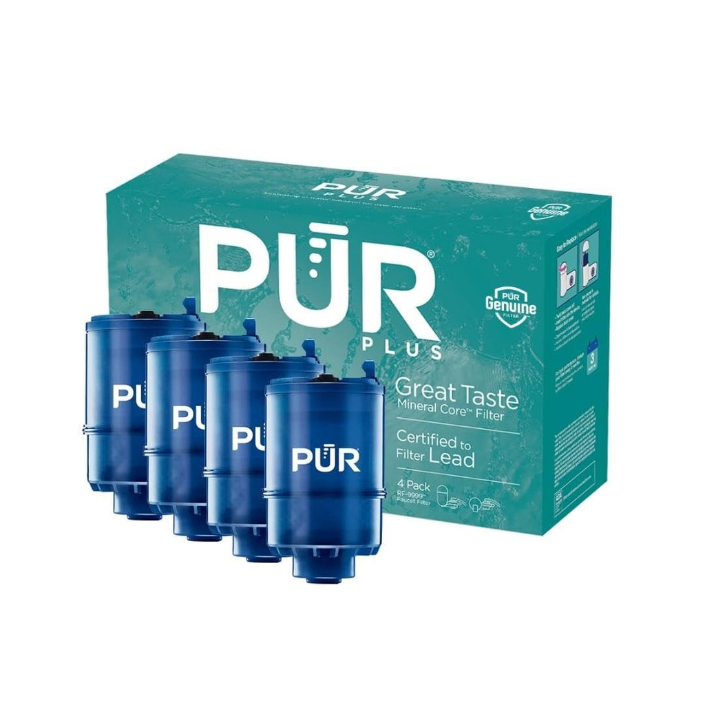 Genuine PUR Faucet Mount Replacement Filter 4-Pack, Lead Reducing, Blue