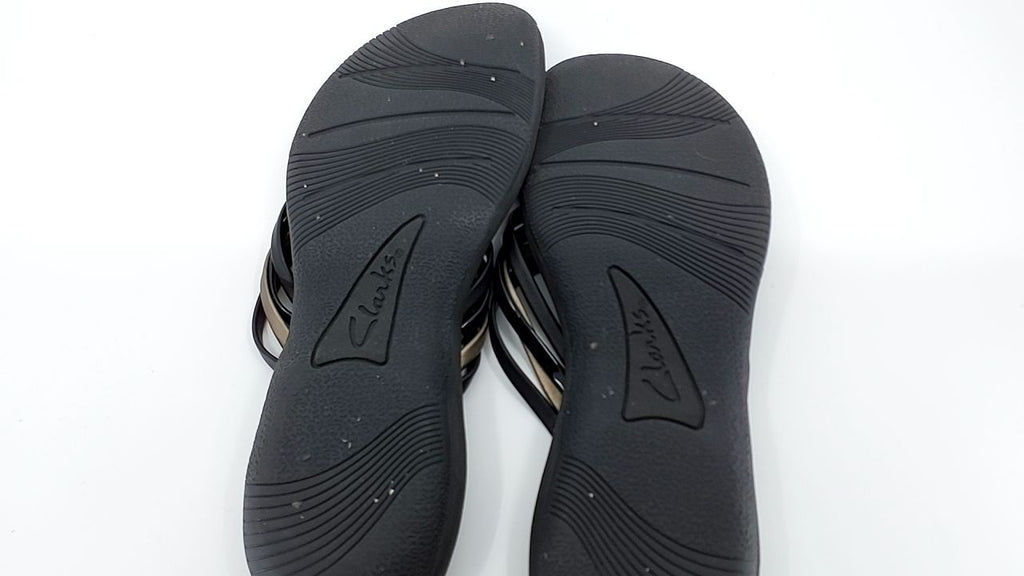 Clarks Women's Breeze Coral Flip-Flop, Black Combi, 9 Medium US