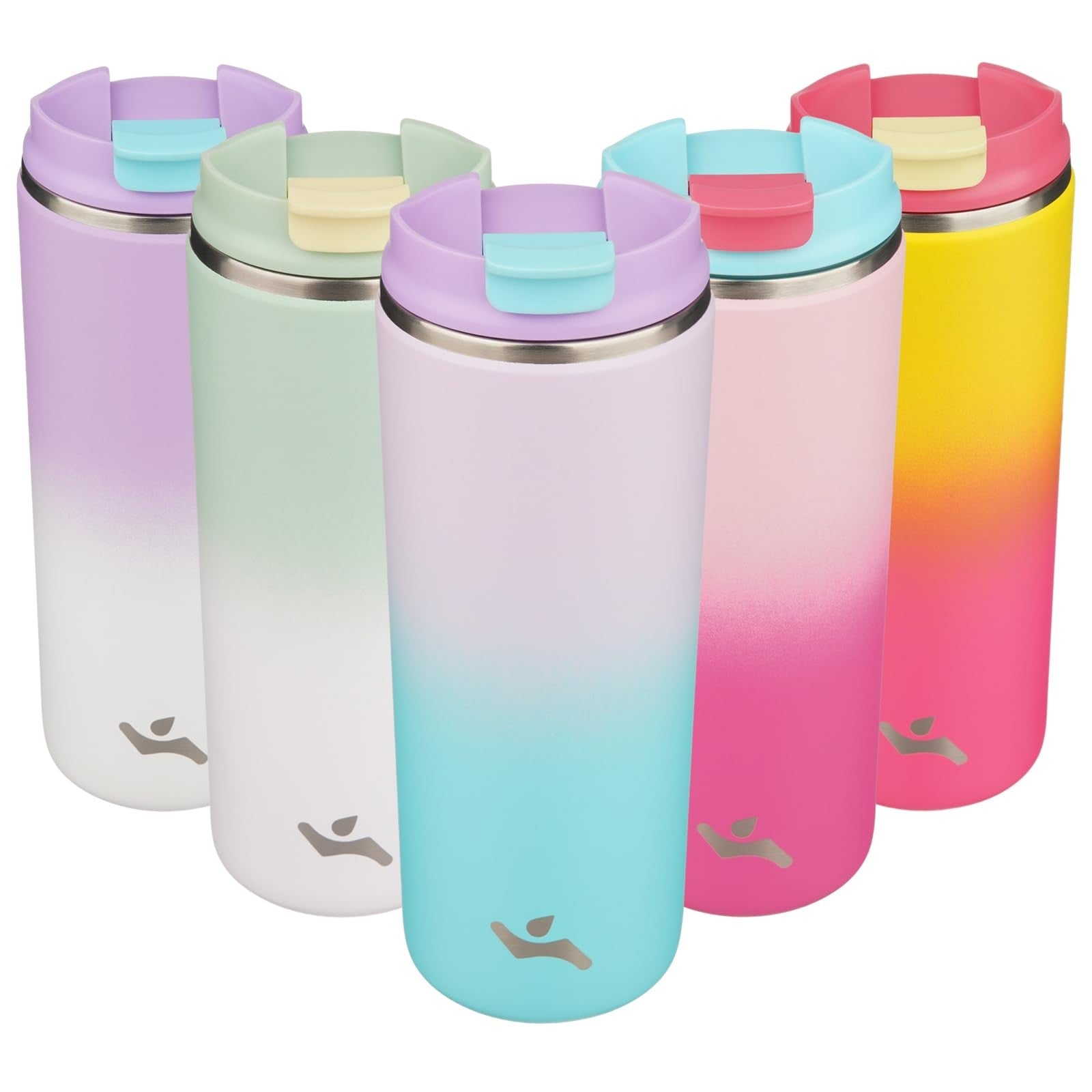 16 Oz Insulated Coffee Mug, Double Wall Stainless Steel, Lavender Green