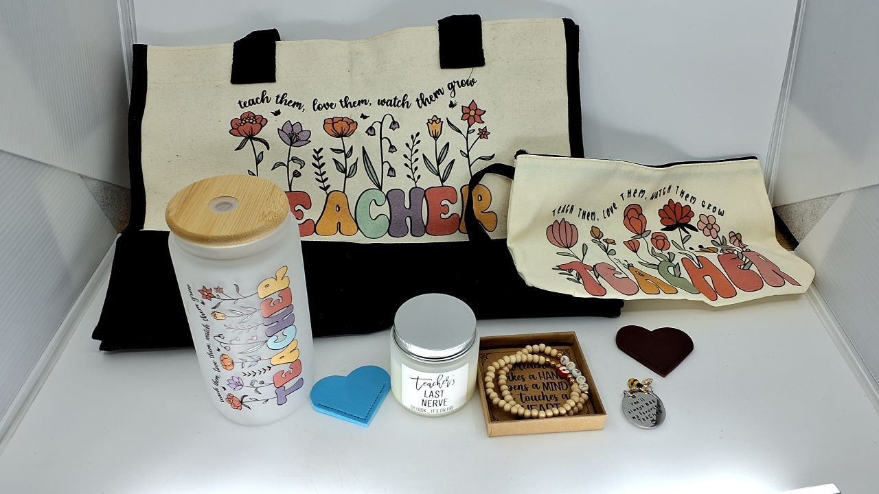 Teacher Retirement Gift Set, Tote Bag & Accessories for Women