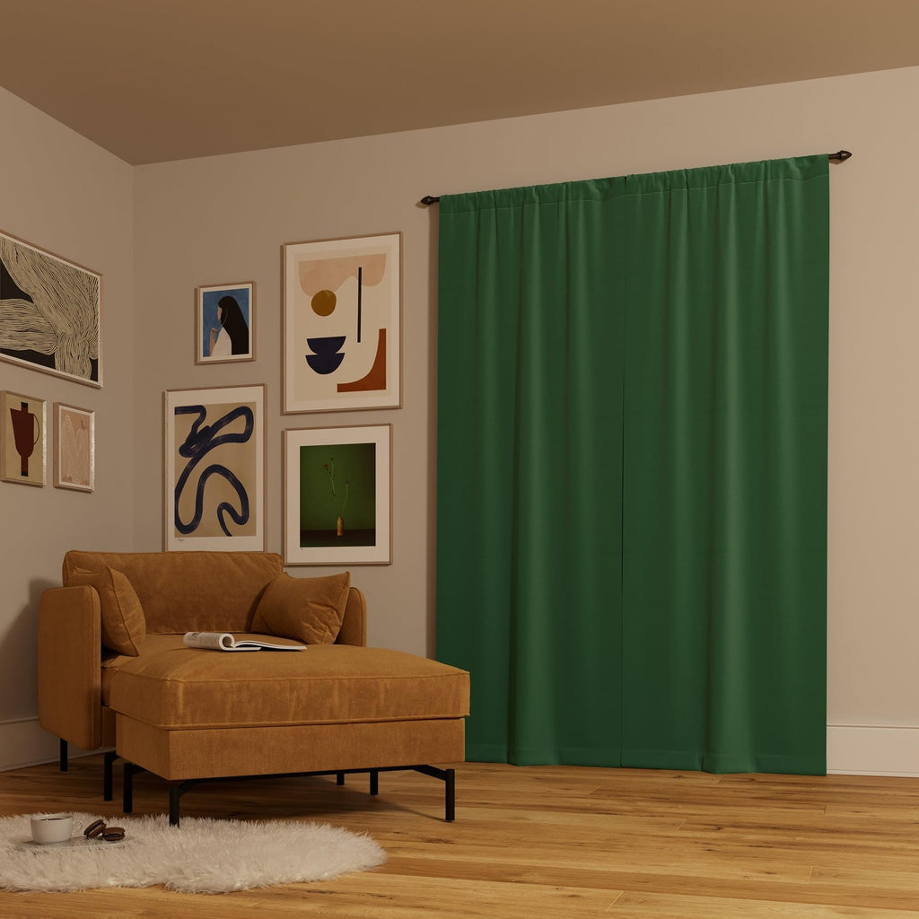 Sun Zero Rianna 100% Blackout Curtain Panel 40x63 Malachite Green