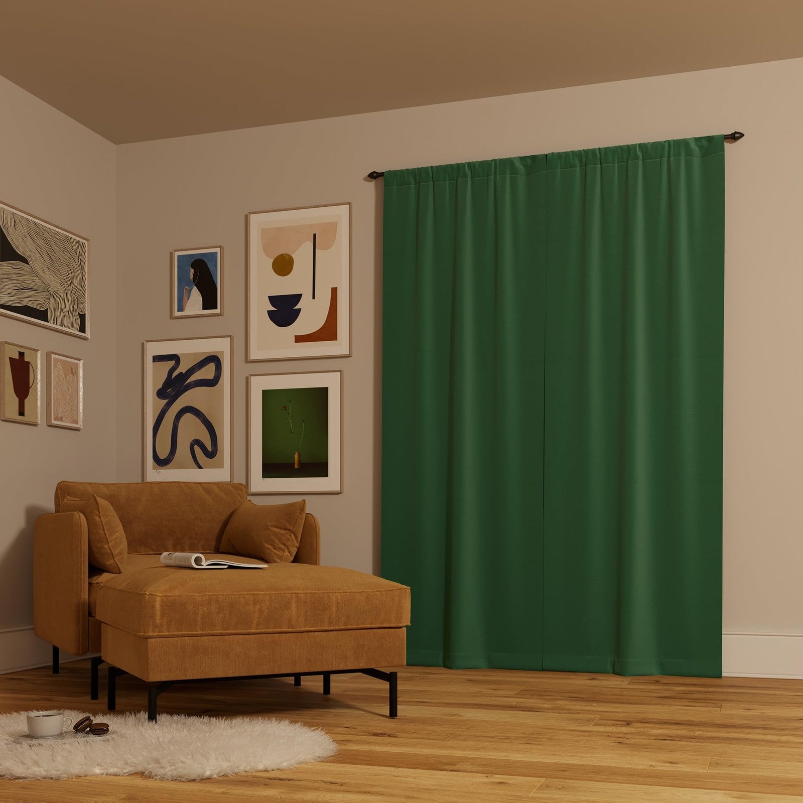 Sun Zero Rianna 100% Blackout Curtain Panel 40x63 Malachite Green
