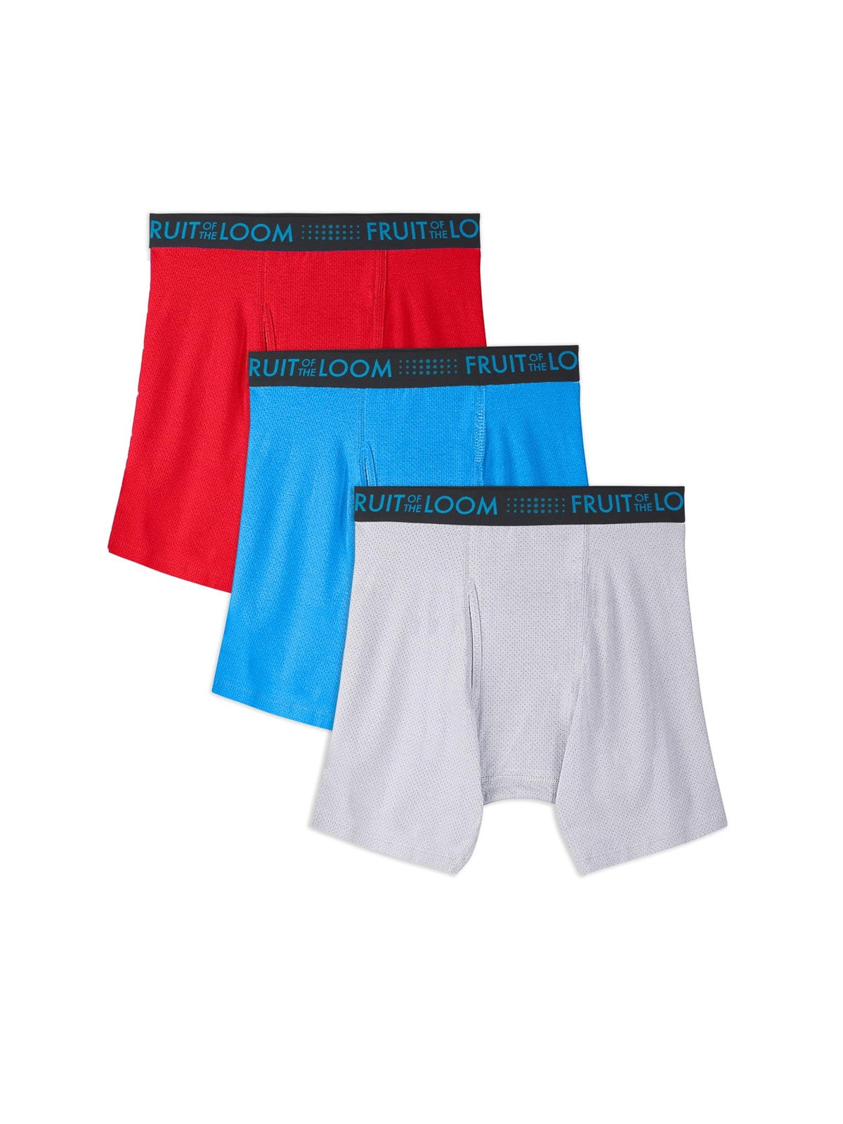 Fruit of the Loom Large Breathable Cotton Mesh Boxer Briefs 3 Pack