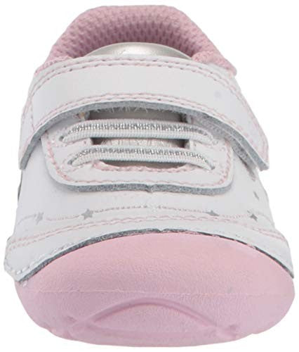 Stride Rite Girls Soft Motion Adalyn Athletic Sneaker, White/Silver, 5 Toddler