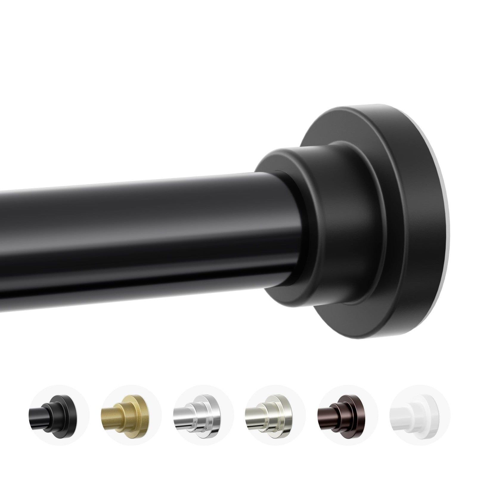 Heavy Duty Tension Shower Curtain Rod 28-102 In, Black, No Drilling