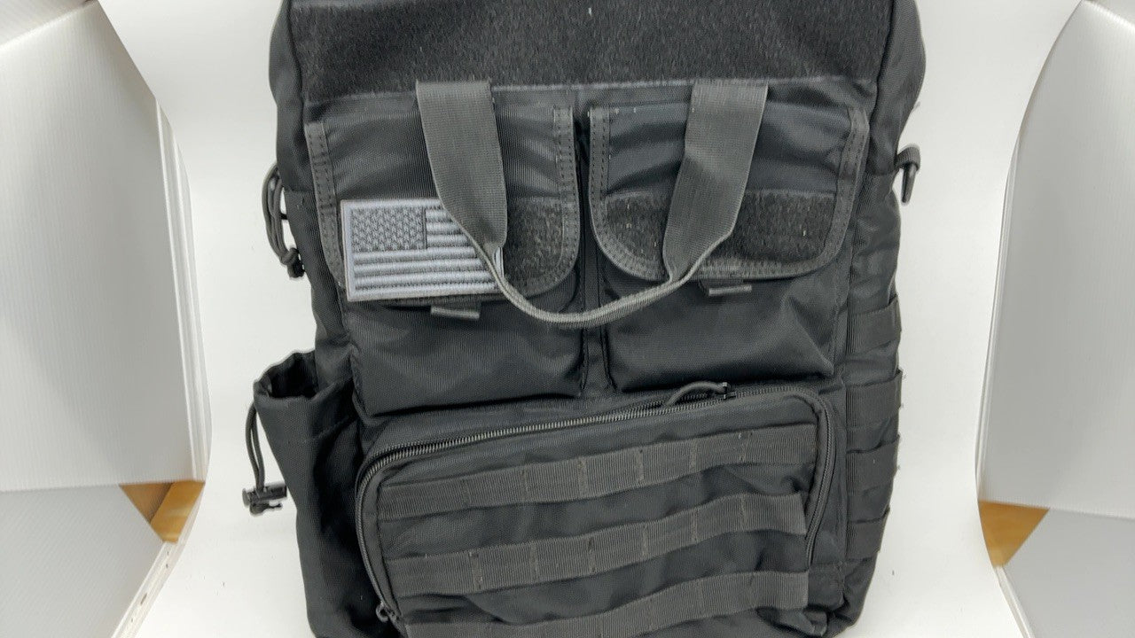 Durable Black Tactical Messenger Bag 17.3 in Sling Shoulder Pack