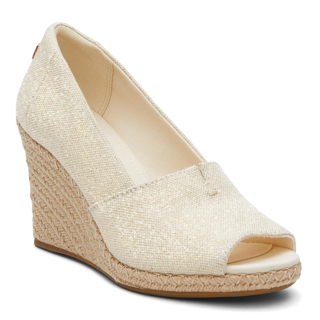 TOMS Women's Michelle Wedge Sandal, Dark Natural, 6
