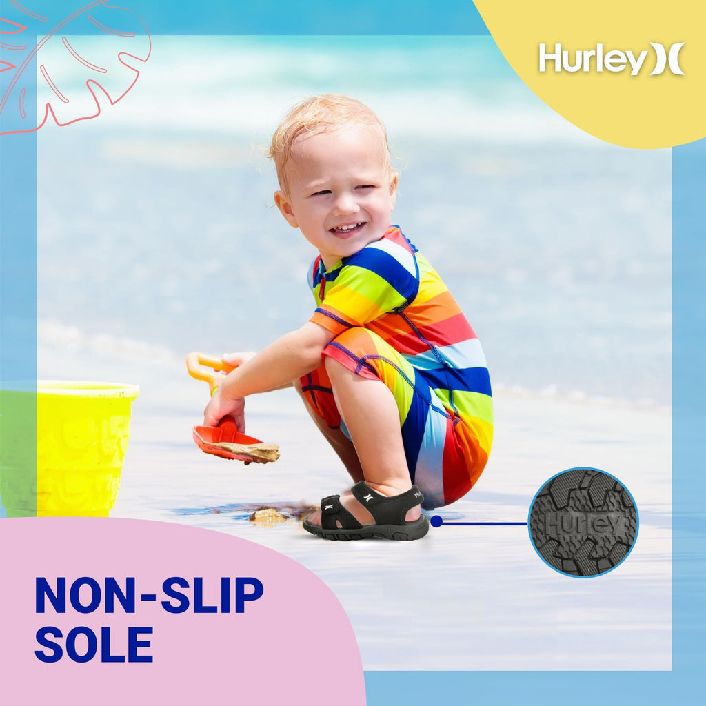 Hurley Loni Toddler Water Shoes, Girls and Boys Open Toe Sandals, Lightweight, B