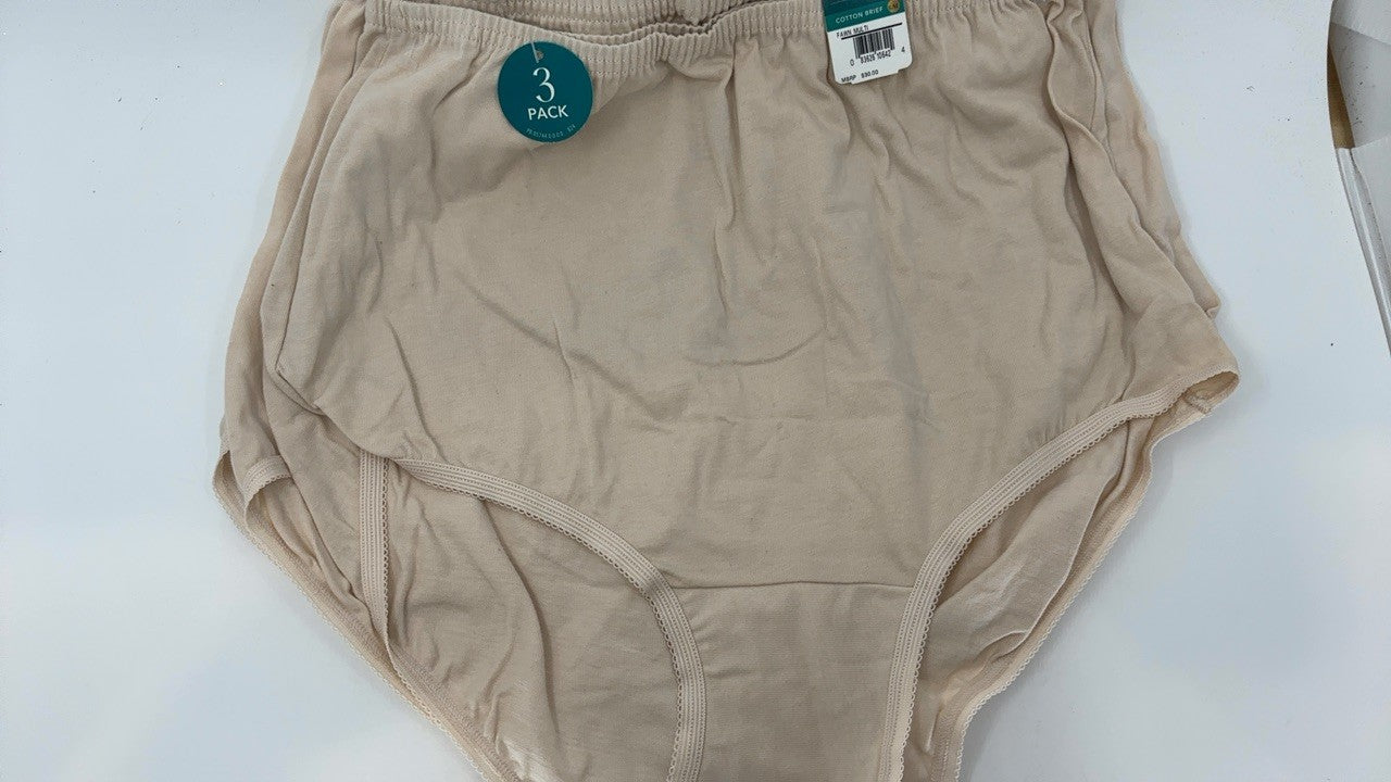 Vanity Fair Women's Briefs 3 Pack High Waisted Cotton Fawn 6