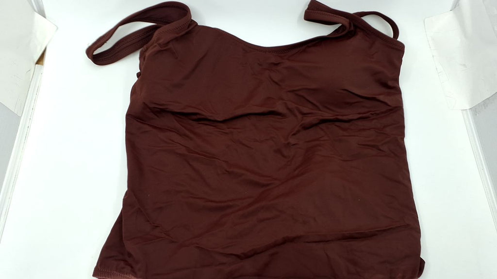 Large Deep Brown One-Piece Swimsuit, Women's Swimwear, Spandex