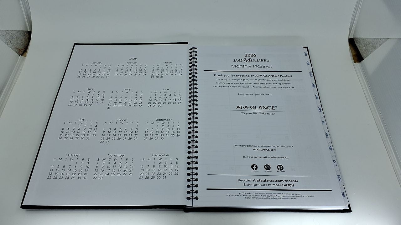 2026 AT-A-GLANCE Monthly Planner, Large 8x11.75, Black Hardcover