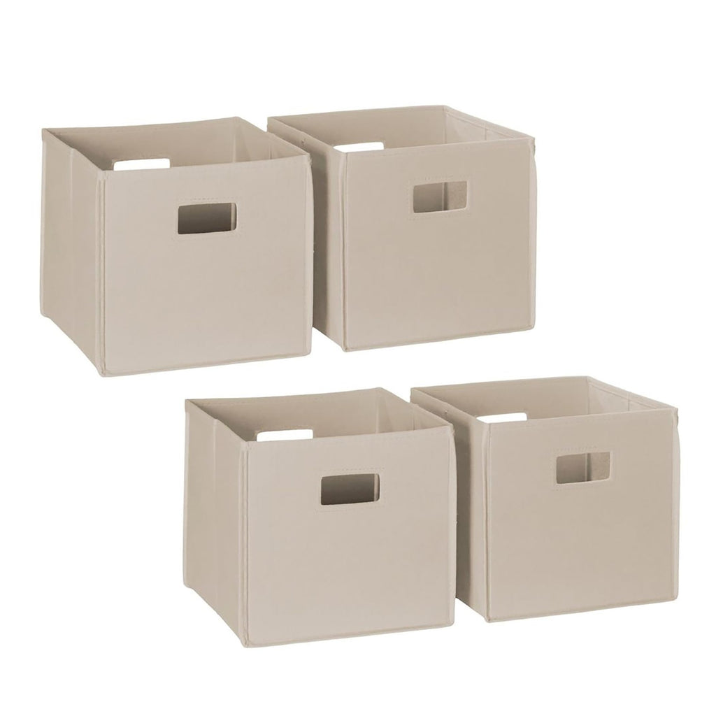 4-Piece Taupe Storage Bins - Folding Organizers for Home & Playroom