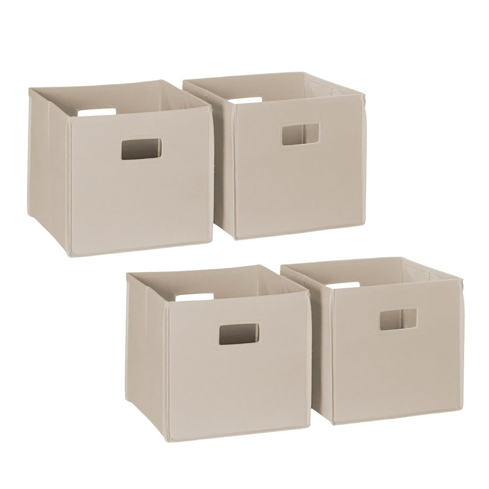 4-Piece Taupe Storage Bins - Folding Organizers for Home & Playroom