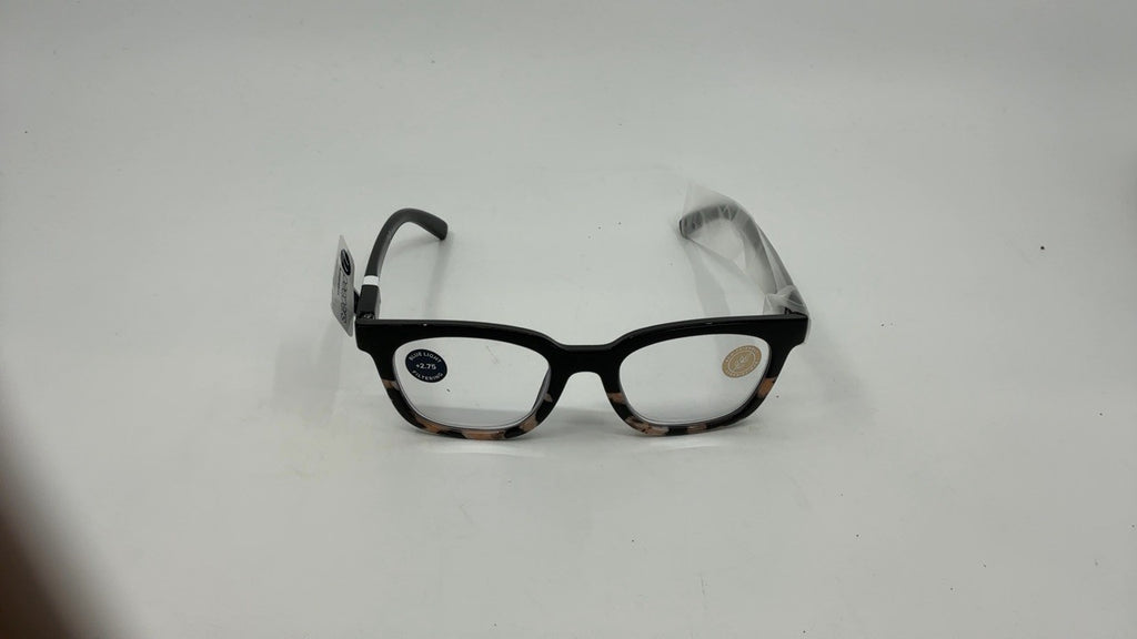Peepers Women's Square Reading Glasses Black Marble +2.75