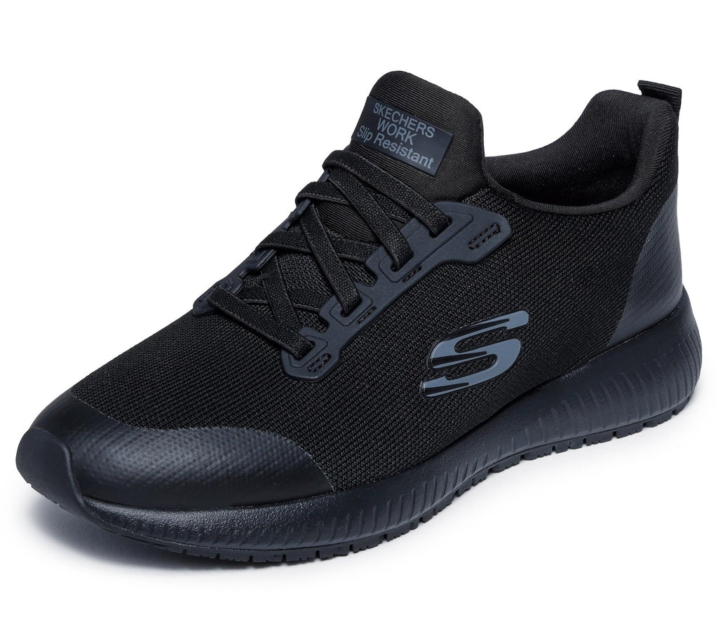 Skechers Women's Squad Sr Work Shoe, Black, Size 9, Slip Resistant