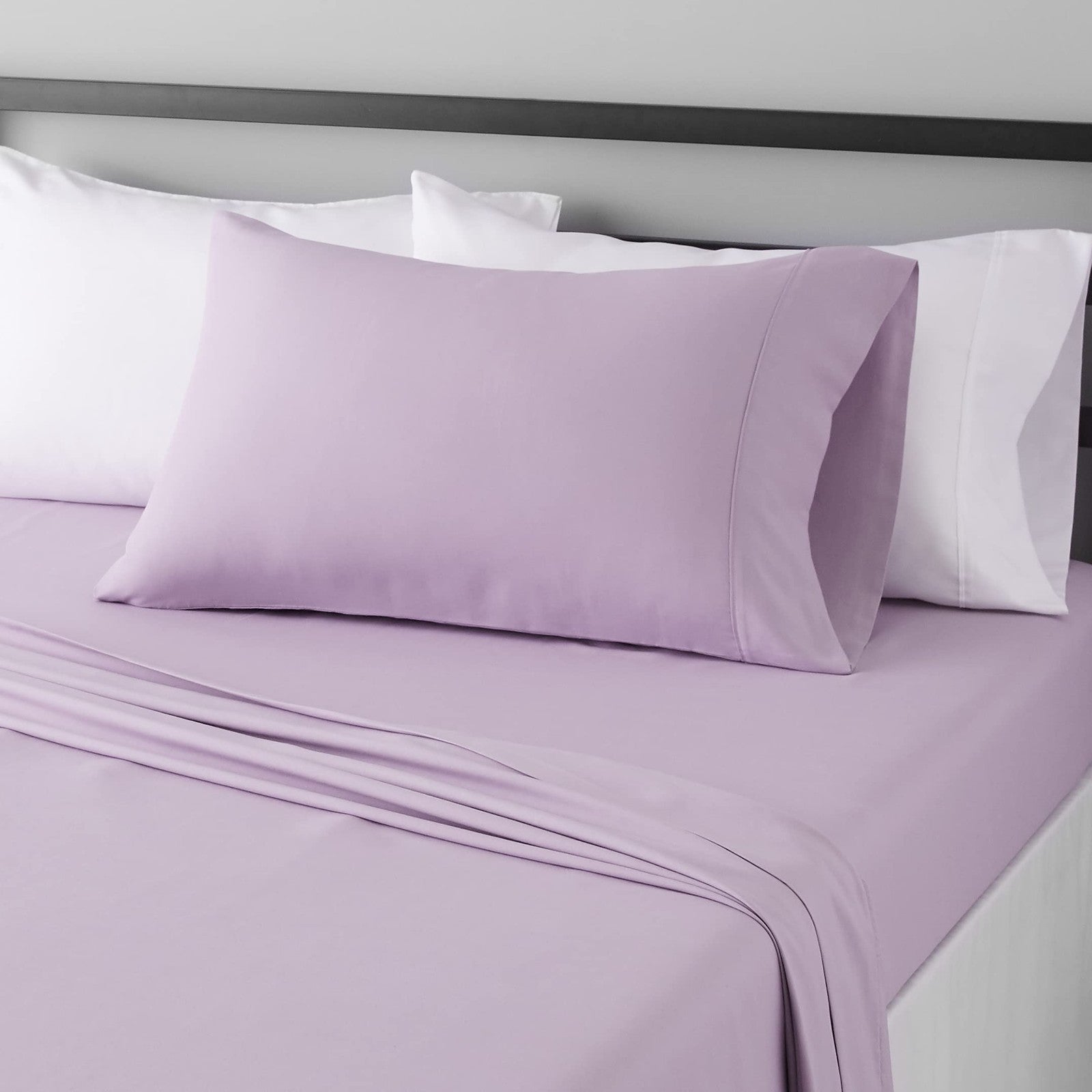 Soft Microfiber Twin Bedding Set, 3 Piece, Frosted Lavender, Solid Color