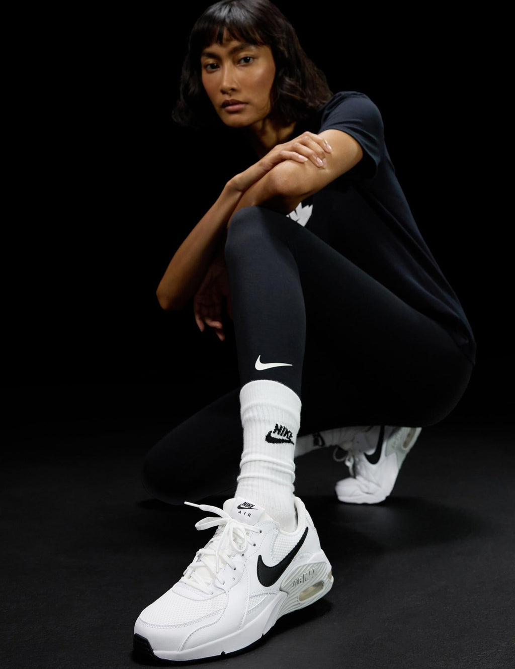 Nike Women's Air Max Excee White/Black/Pure Platinum 9 Medium