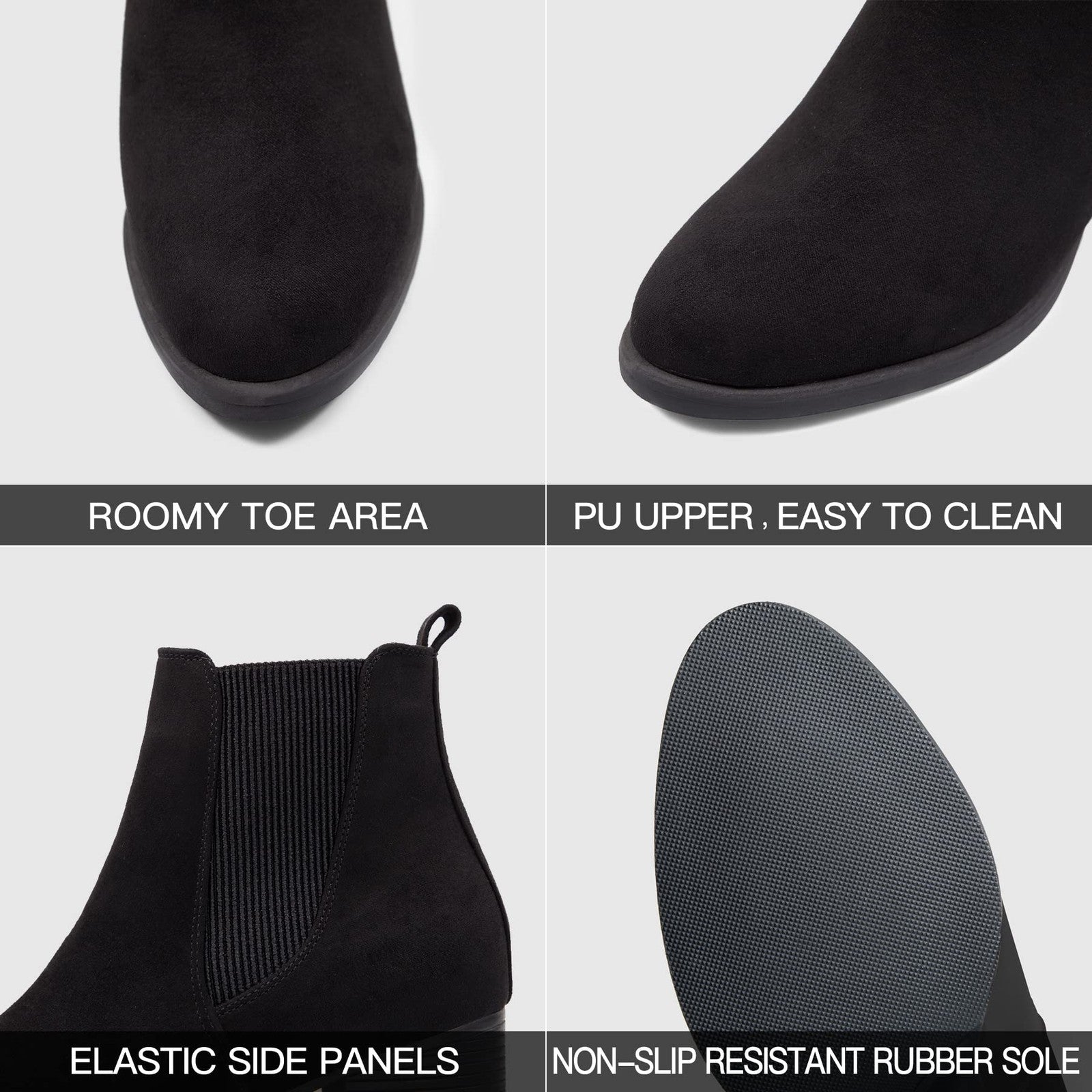 COASIS Women's Chelsea Boots Chunky Block Heel Slip On with Elastic Sided 6.5W