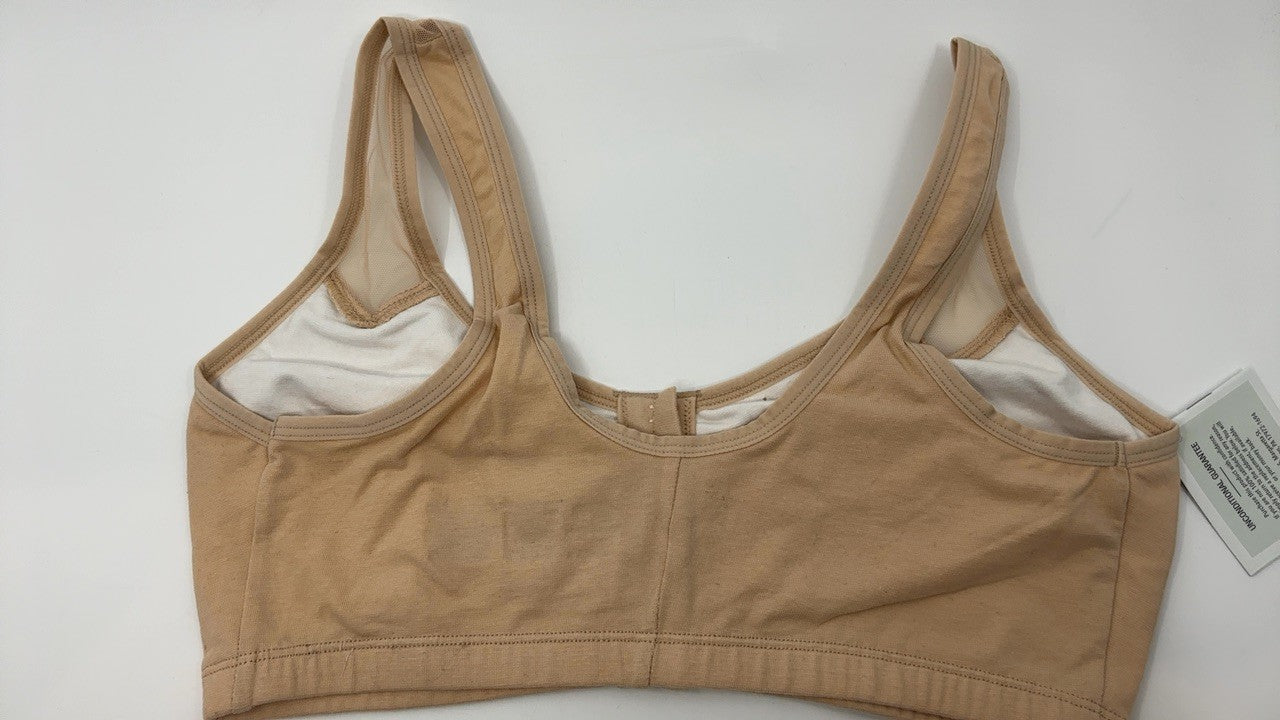 Women's 38 Sand Sport Bra - Front Close & Mesh Straps, Fruit of the Loom