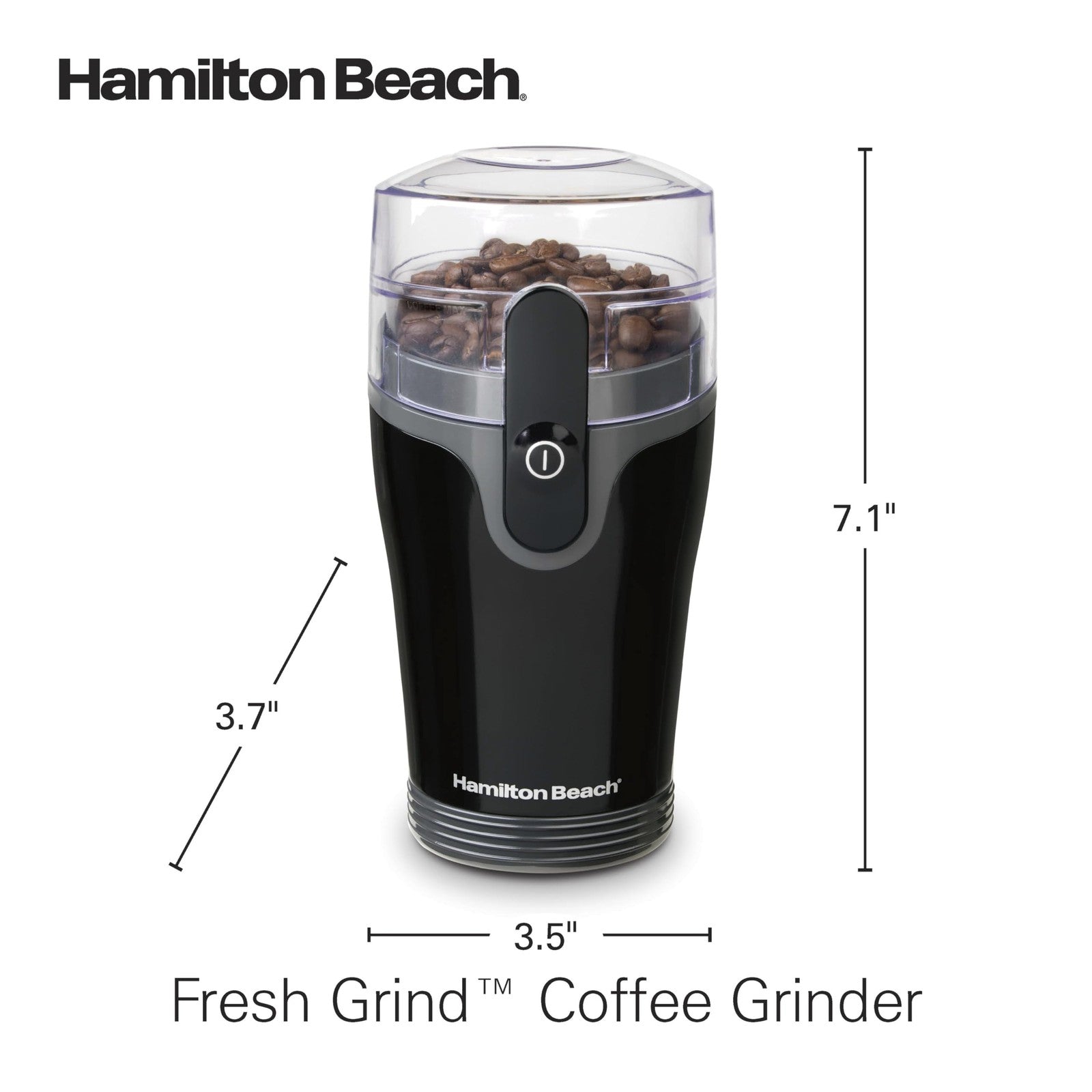 Hamilton Beach Electric Coffee Grinder, 12 Cup, Black, Stainless Steel Blades
