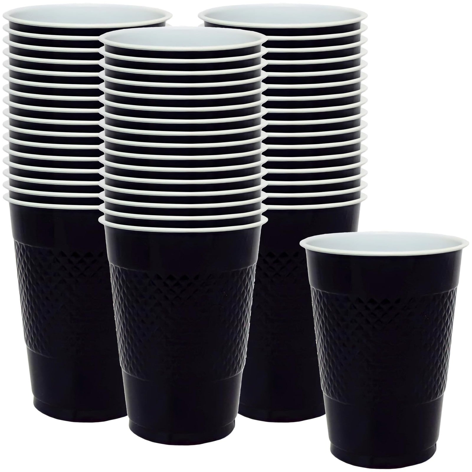 50 Count 18oz Black Plastic Cups by Hanna K - Party & Event Use