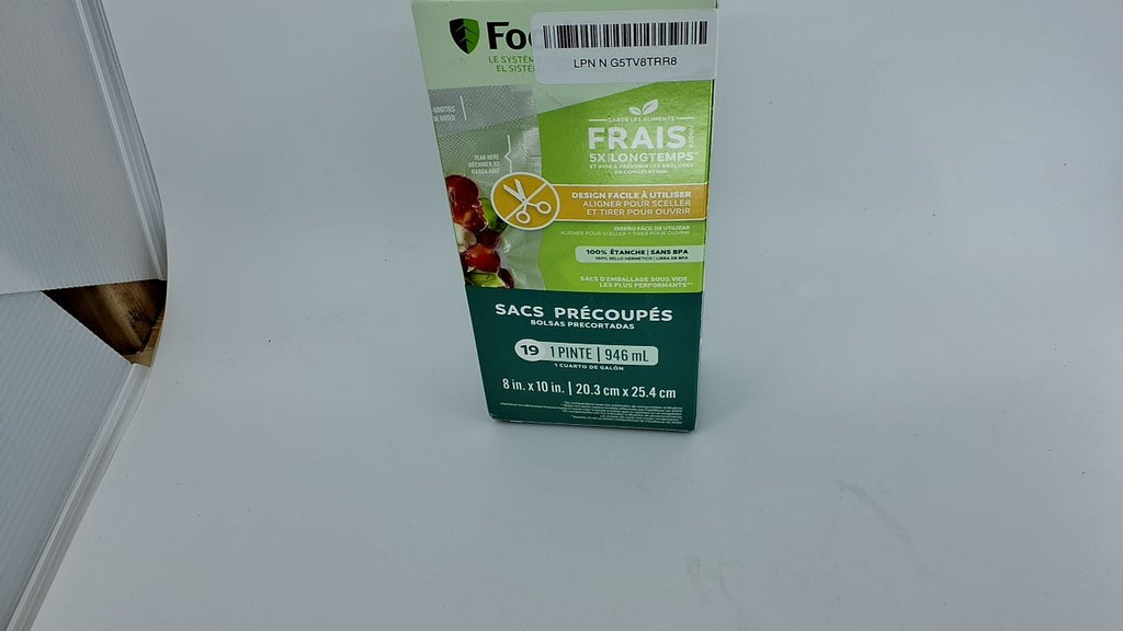 Clear FoodSaver Quart Vacuum Seal Bags, 19 Pack, No Scissors Needed