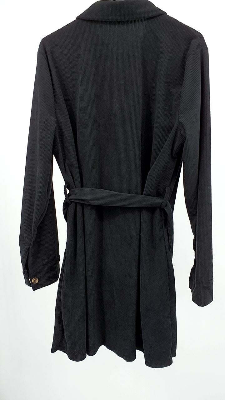 Button-Front Corduroy Shirt Dress