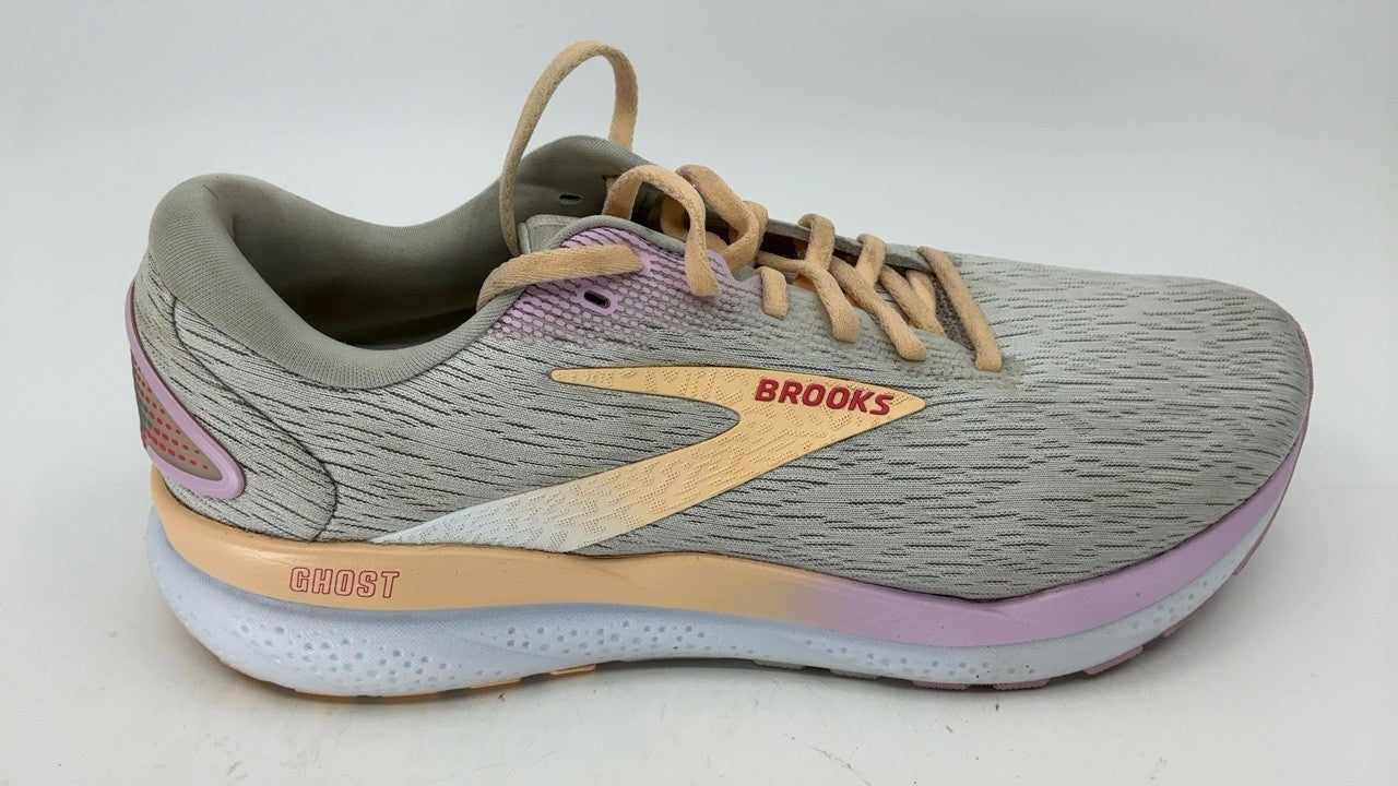Brooks Women’s Ghost 16 Neutral Running Shoe - White/Grey/Orchid - 10.5 Medium