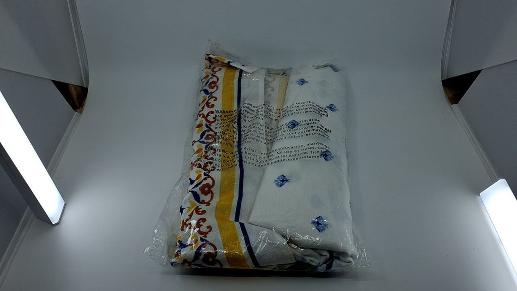 Capri Lemon Double-Bordered Tablecloth 60"x102" Multicolor Polyester