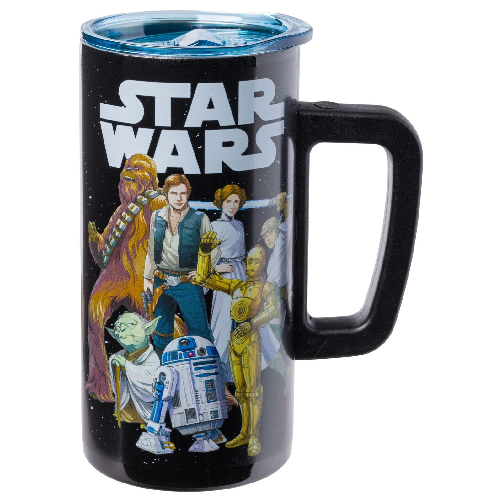 15oz Star Wars Stainless Steel Travel Mug w/ Handle - Luke, Leia, Yoda