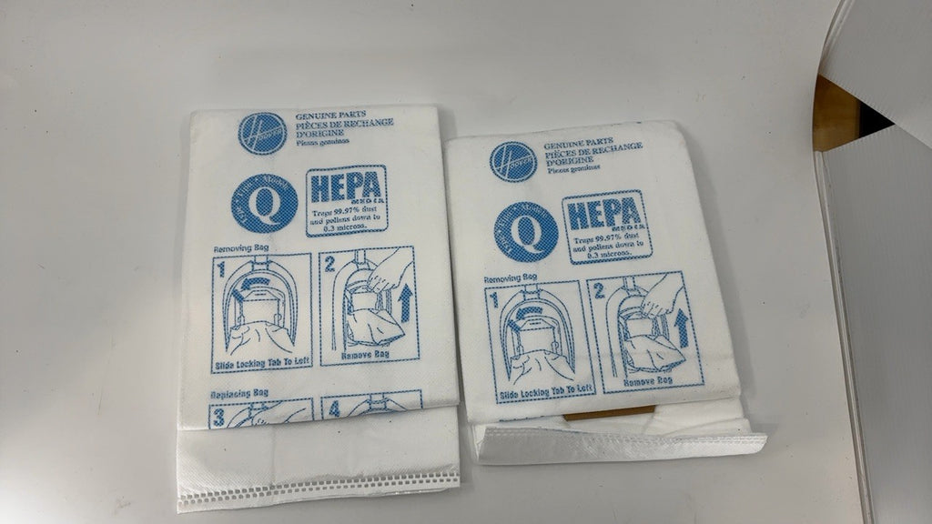 Hoover Platinum Upright Vacuum Bags, Type Q, 2-Pack with HEPA Filtration