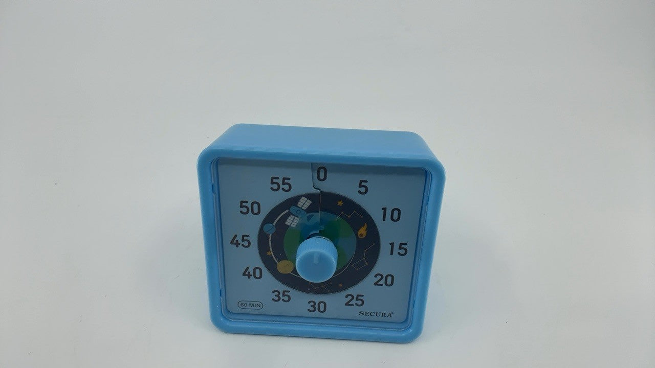 Visual Timer for Kids, 60-Minute, Blue Plastic, Silent Time Management Tool
