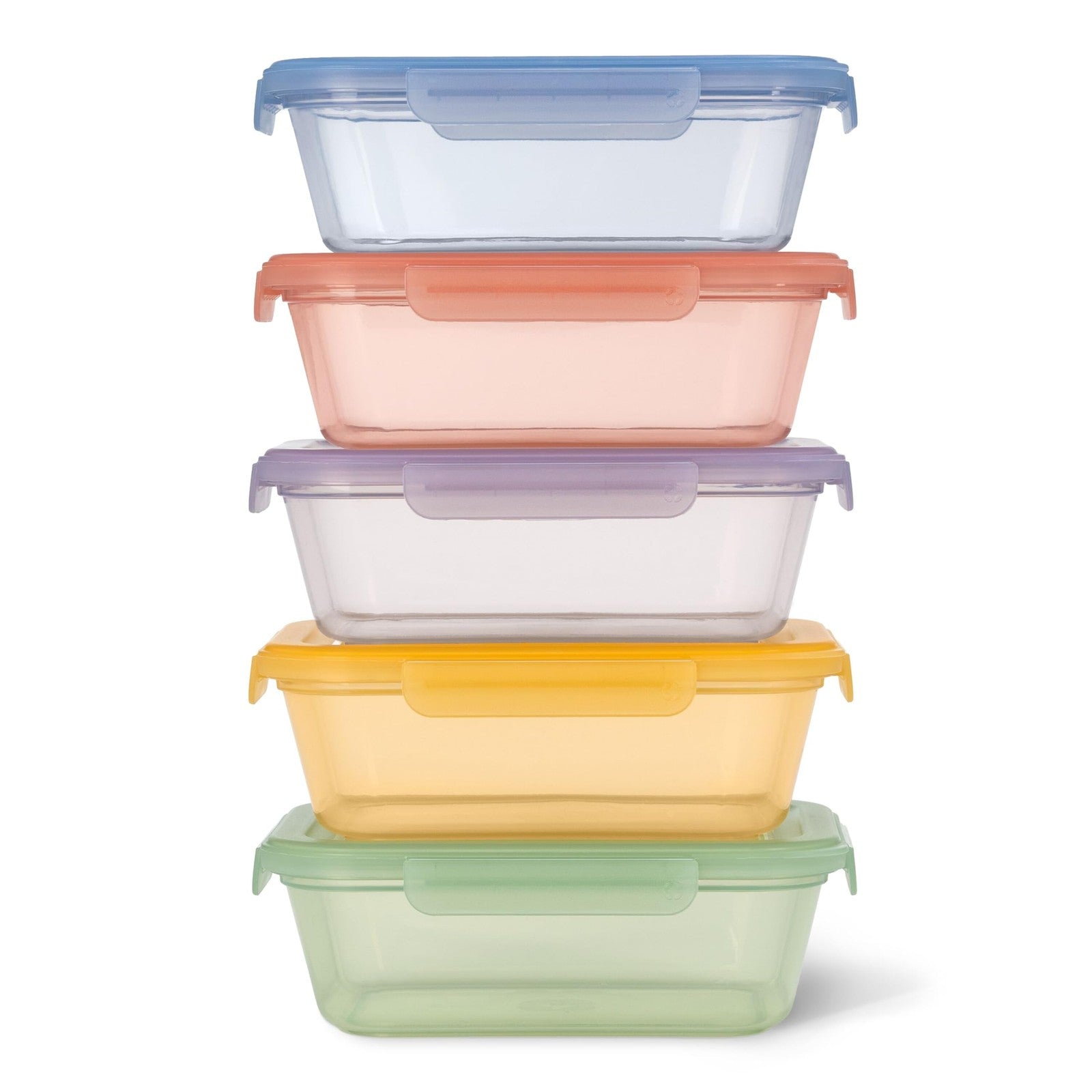 4.5 Cup Plastic Meal Prep Set, 10-Piece Ello Snap & Nest - Dishwasher Safe