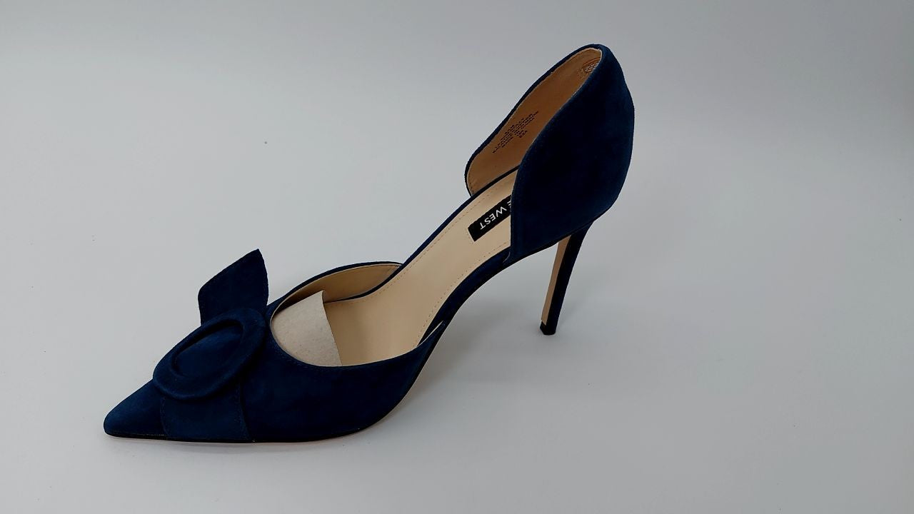 Nine West Women's Frolly Pump, Navy Suede 400, 8.5