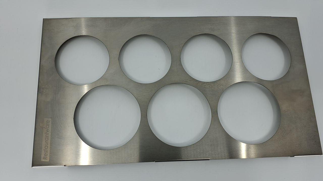 7 Hole Squeeze Bottle Holder Top, Stainless Steel, 2.5 & 2.93 in Diameter