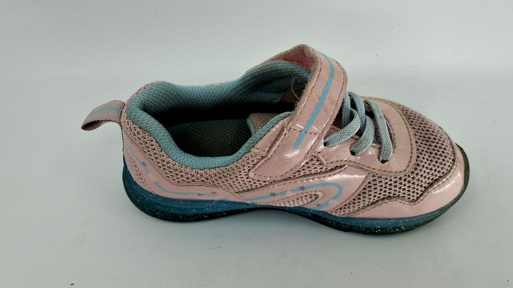 Size 10 Girls Light Up Sneakers w/ LED Lights Pink & Blue Toddler Shoes