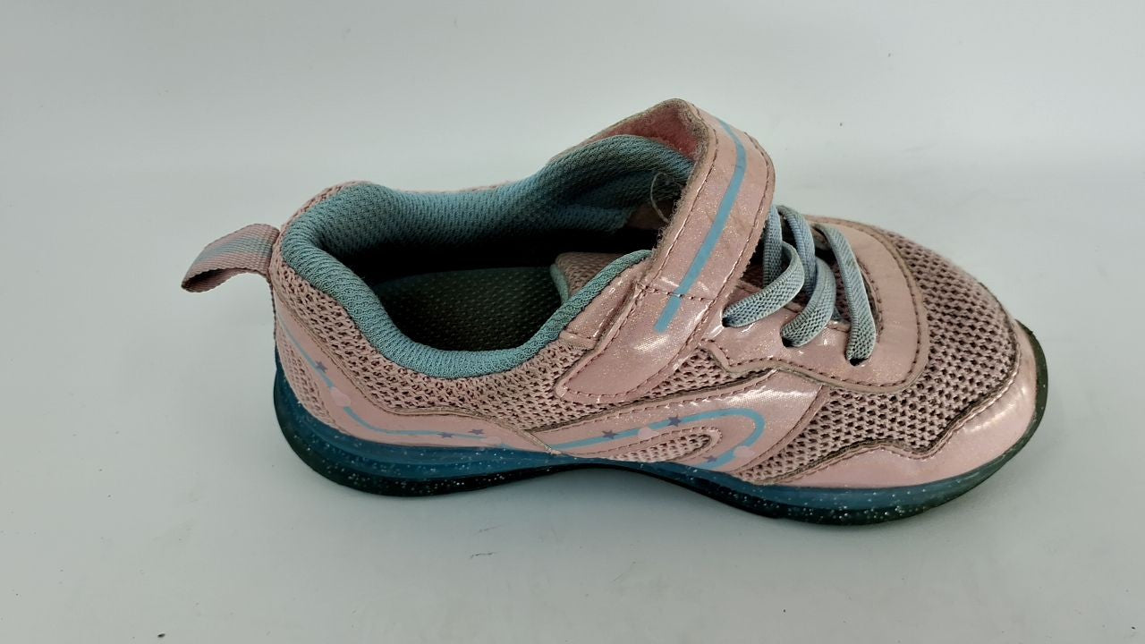 Size 10 Girls Light Up Sneakers w/ LED Lights Pink & Blue Toddler Shoes