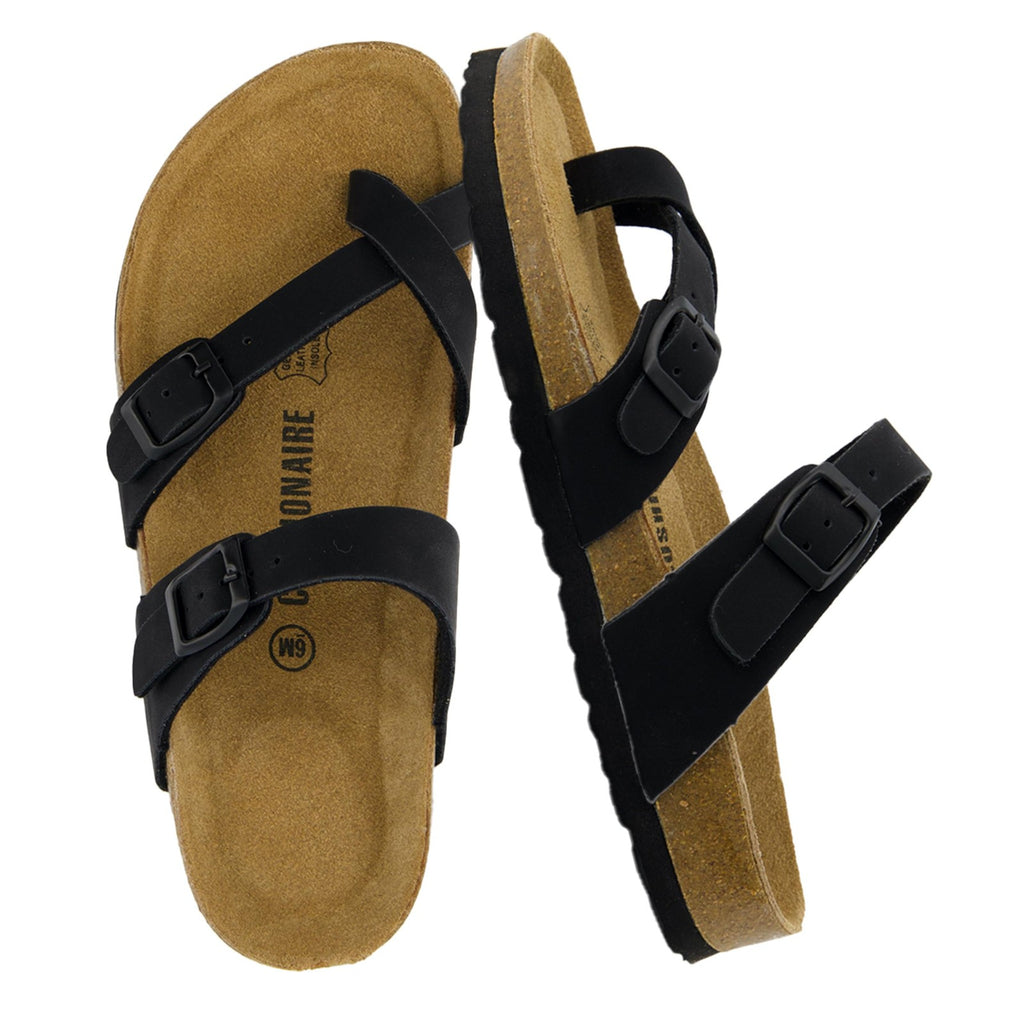 CUSHIONAIRE Luna Cork Footbed Women's Sandals - Comfortable Slip-On Slides with