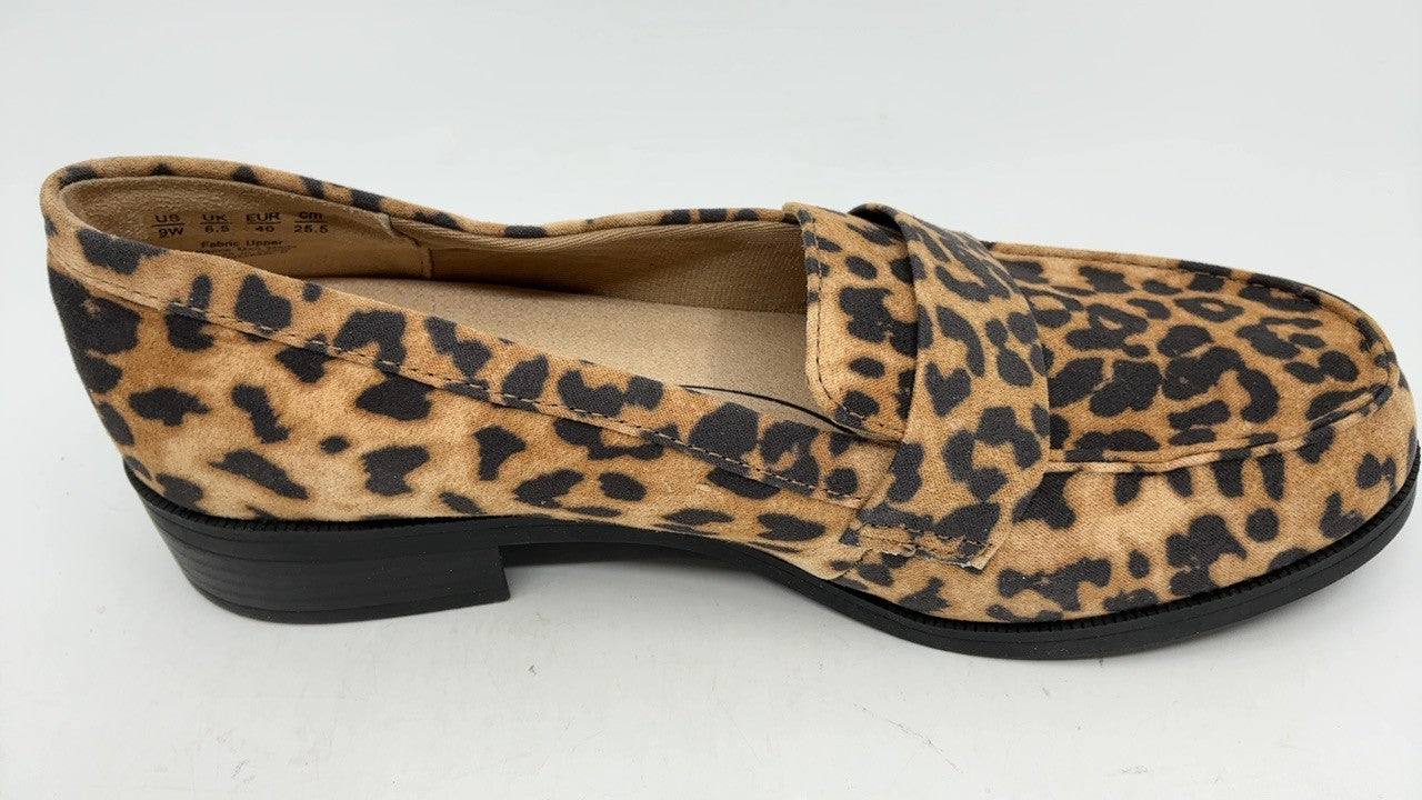 LifeStride Womens Sonoma Slip On Loafer Brown Leopard 9 W