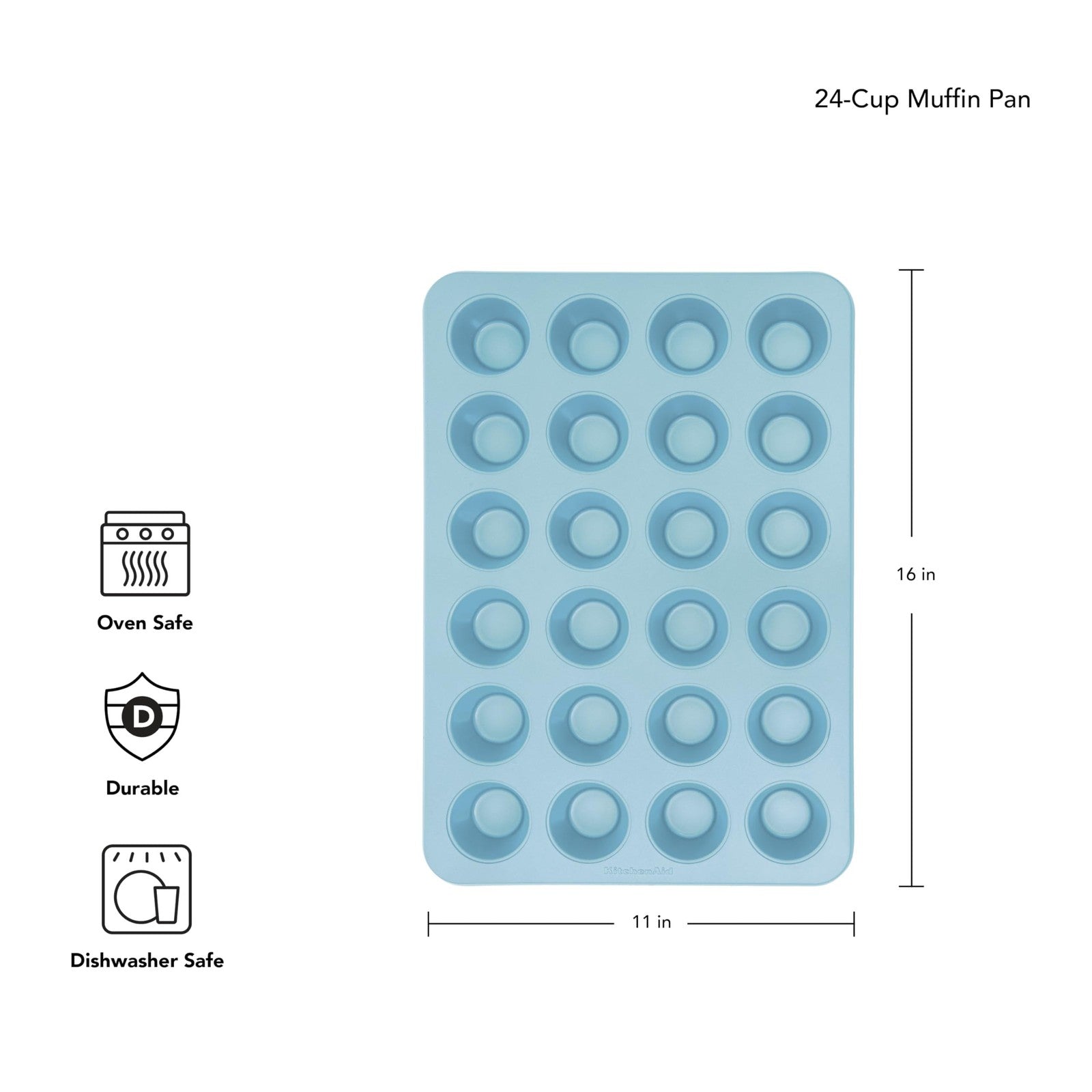 KitchenAid 24-Cup Nonstick Aluminized Steel Mini Muffin Pan, Mineral Water