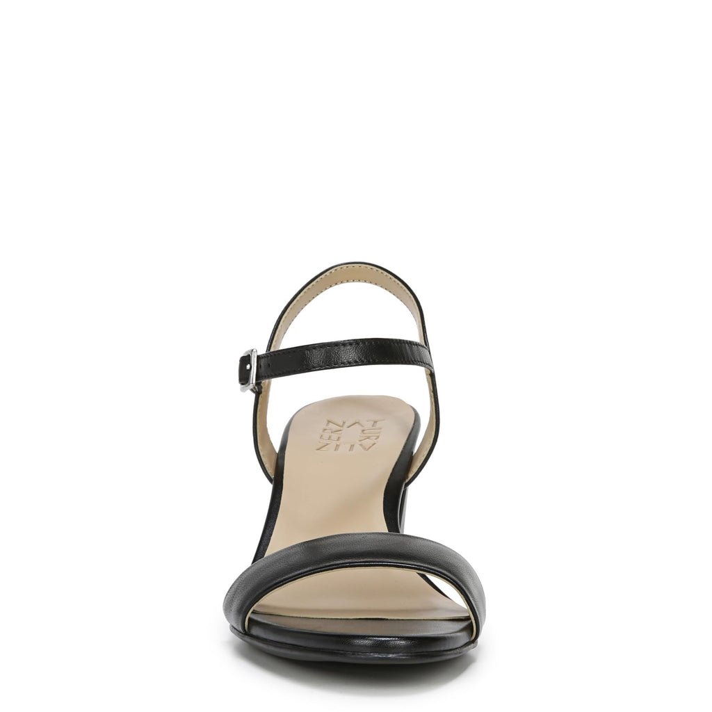 Naturalizer Bristol Ankle Strap Block Heel Sandal Black Smooth 10W