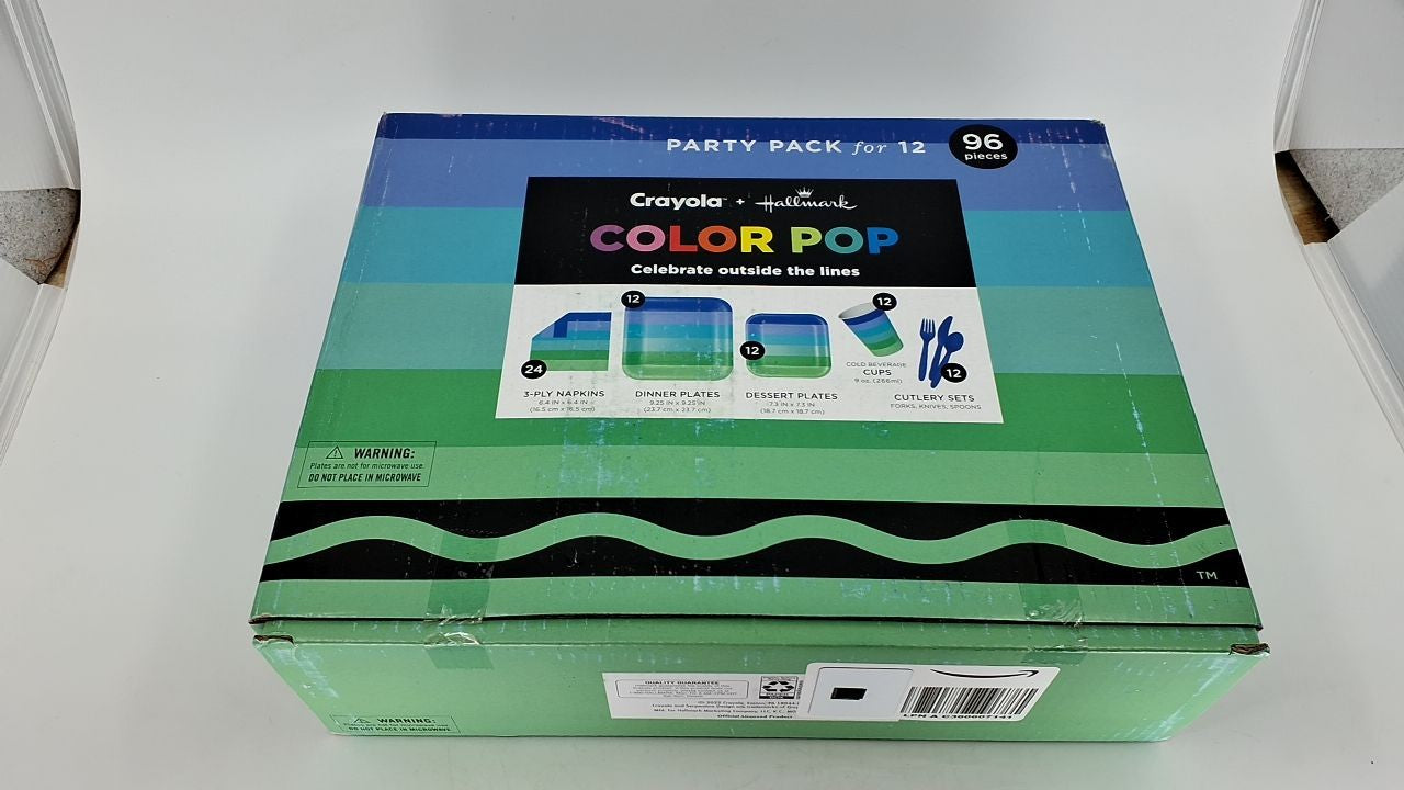 Colorful Party Supplies Set for 12: Plates, Cups, Napkins & Cutlery