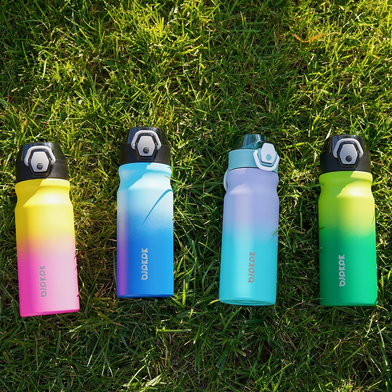 18oz Insulated Stainless Steel Water Bottle w/ Straw, Red