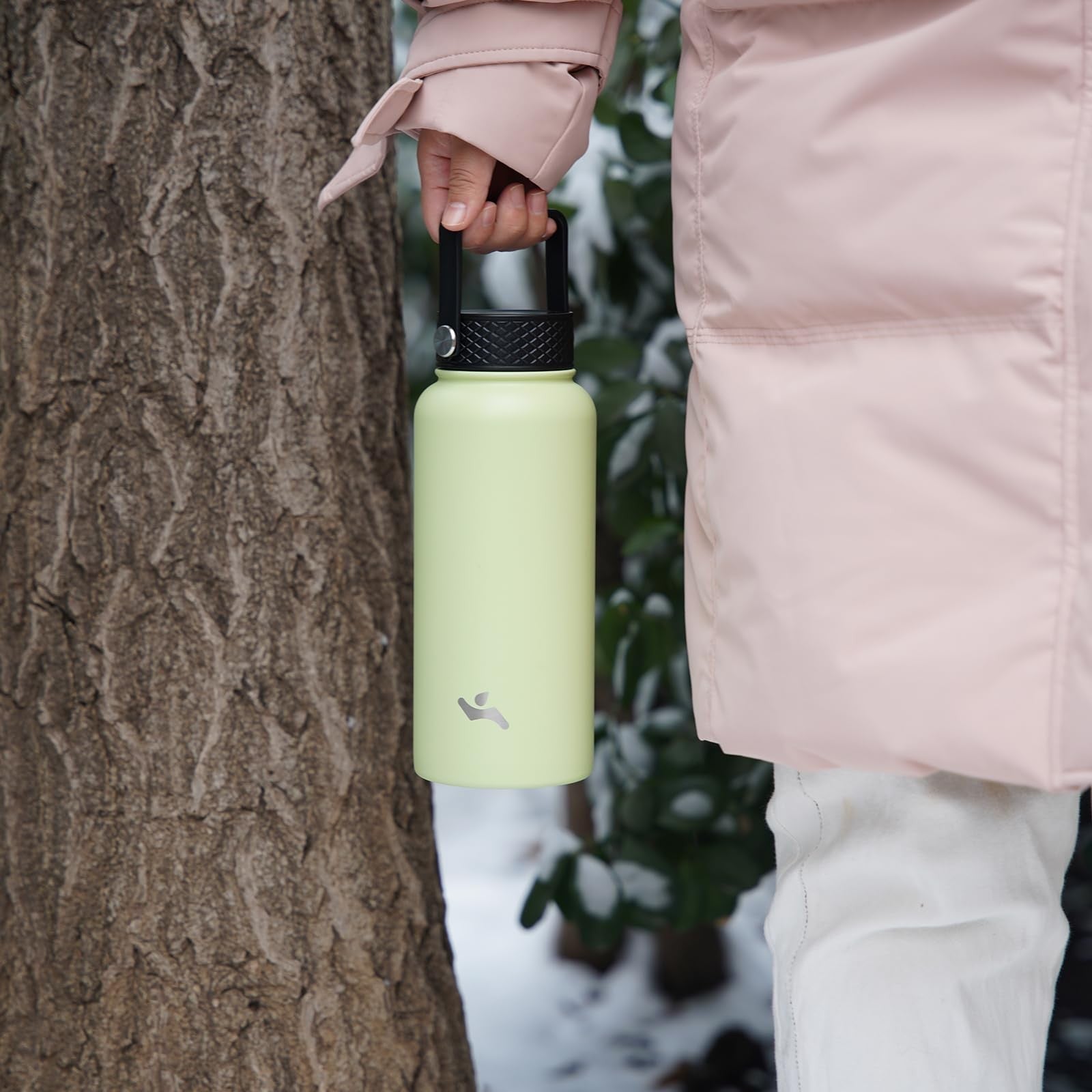 Konokyo 40oz Sport Water Bottle, Insulated Stainless Steel, Bamboo Grove