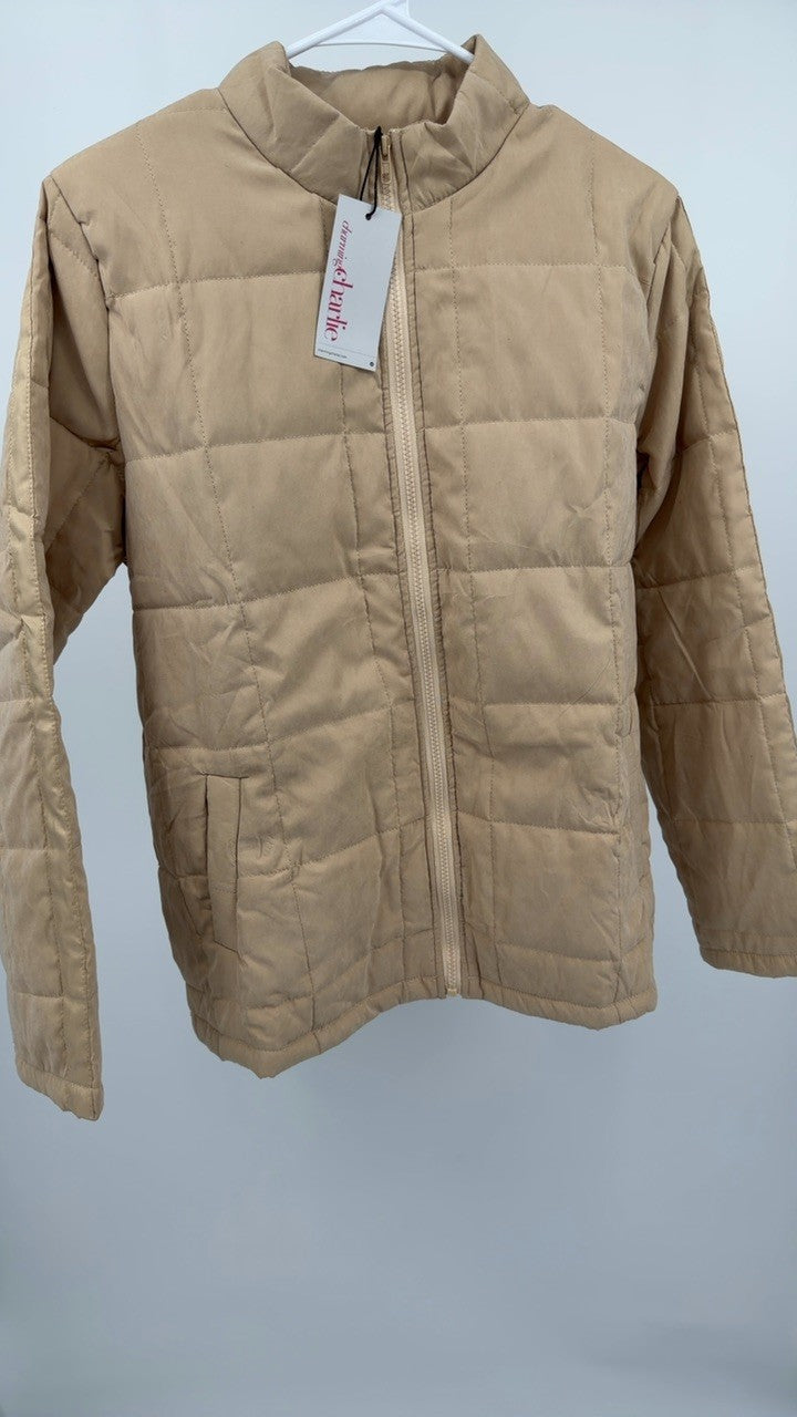Full Size Zip Up Quilted Bomber Jacket Plus Size