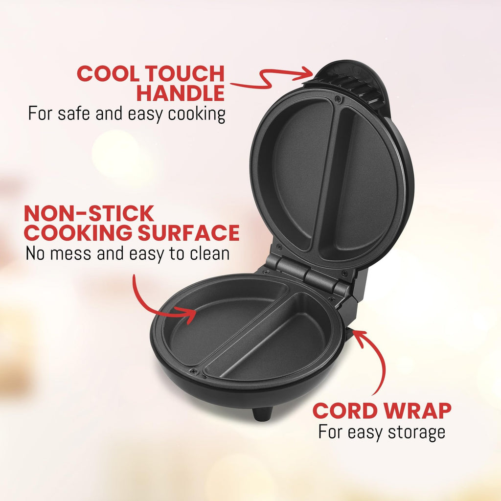 Elite Gourmet EOM123 Non-Stick Omelet Maker, 2 Individual 5.6" Portions